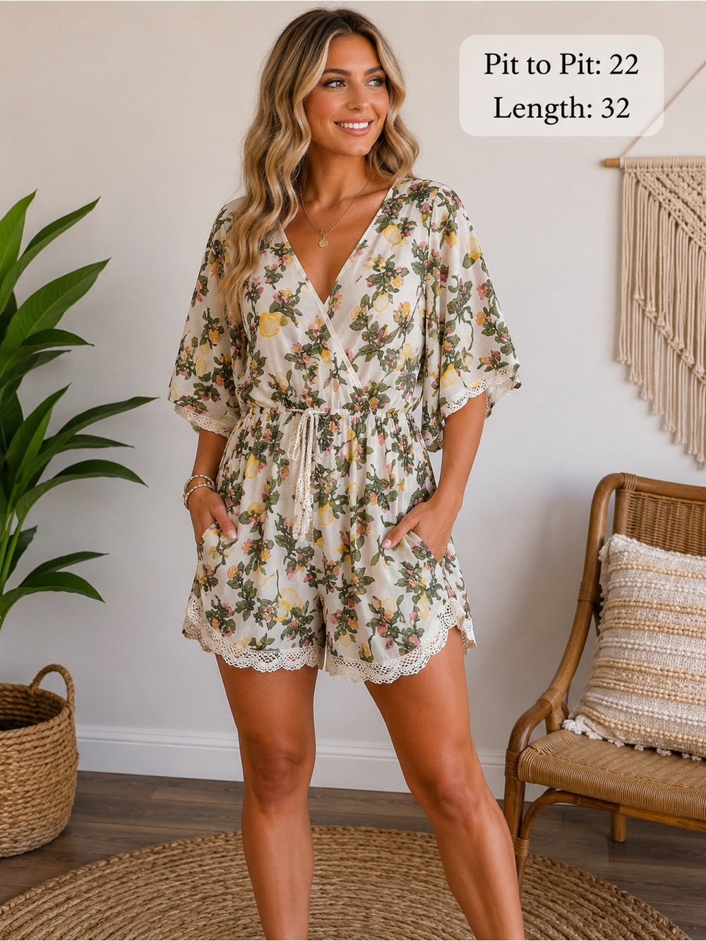 Women's Floral Wrap Top